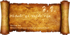 Hidvégi Valéria névjegykártya